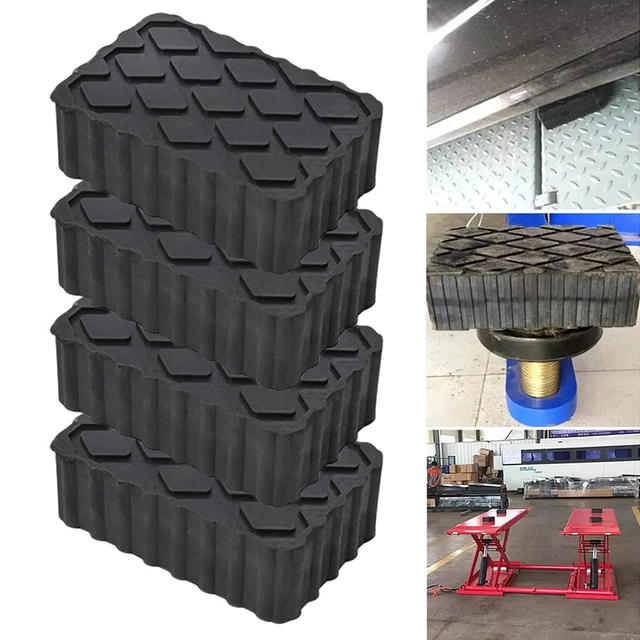 4 PIECES RAMP Rubber Blocks - Universal Scissor Car Lift Pads 120x80x40 ...