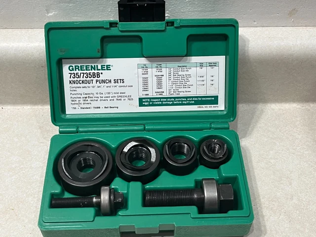 Greenlee *Very Nice!* 735Bb Electrical Knockout Punch Set!