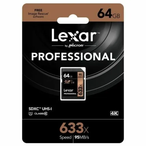 Lexar 32GB SD Memory Card SDHC/XC 633x 95MB/s Class10 UHS-I U3 Professional