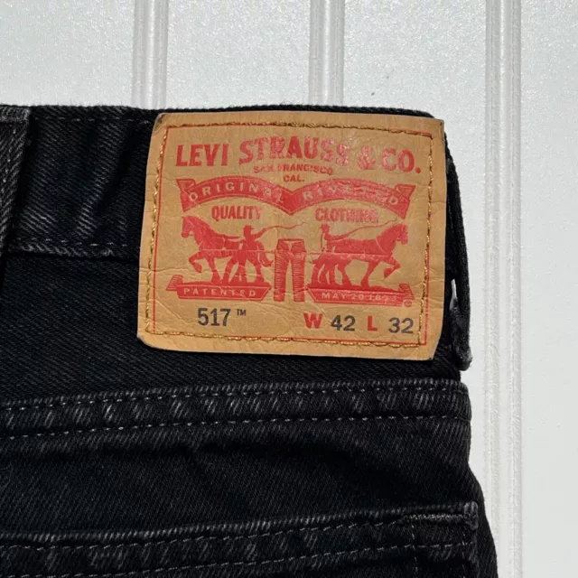 Levis 517 Jeans 42x32 Boot Cut Black Denim Dark Wash Classic Rodeo Cowboy 2019