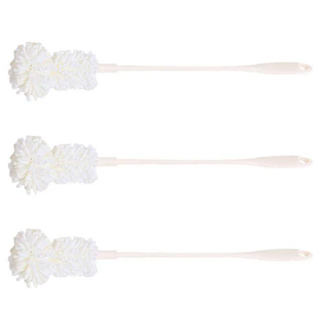 3 piezas Botella de esponja Cepillo Pp Plato Botella de jabón Cepillos Limpieza Blanco