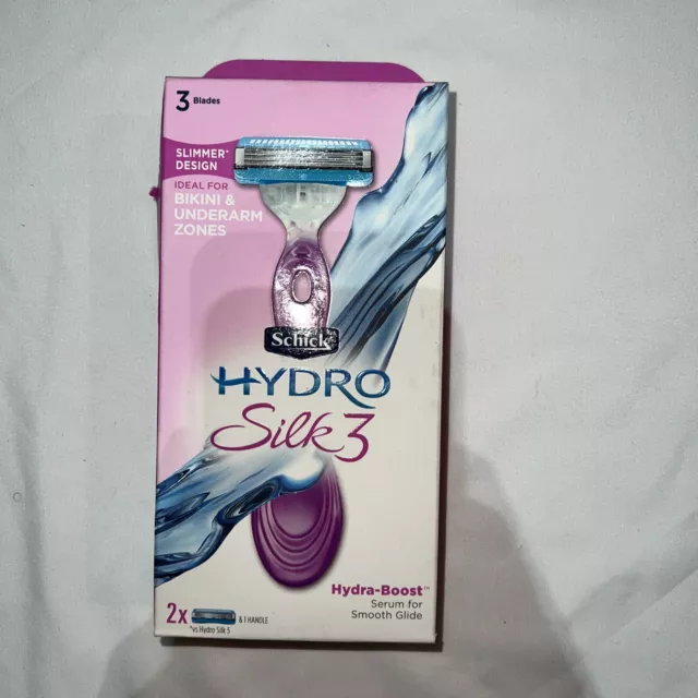 Schick ~ Navaja de afeitar Hydro Silk3 ~ 1 mango 2 cuchillas Hydra ~ Boost Serum