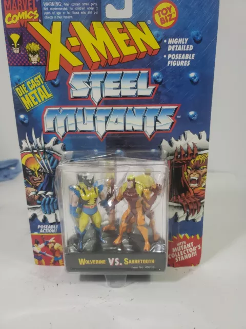 New Sealed 1994 X-MEN Steel Mutants Wolverine Vs Sabretooth Action Figures NIP