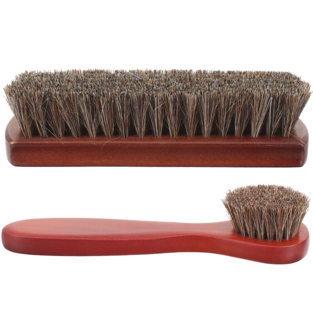 2PCS HORSEHAIR SHOE Polish Brushes Kit for Shoes & BootsRP £10.75