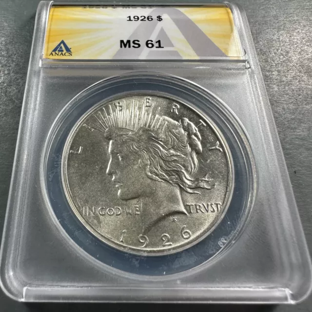 1926 $1 Silver Peace Dollar MS61 (78896)