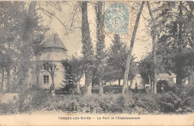 Cpa 58 Forges Les Bains Le Parc Et Etablissement
