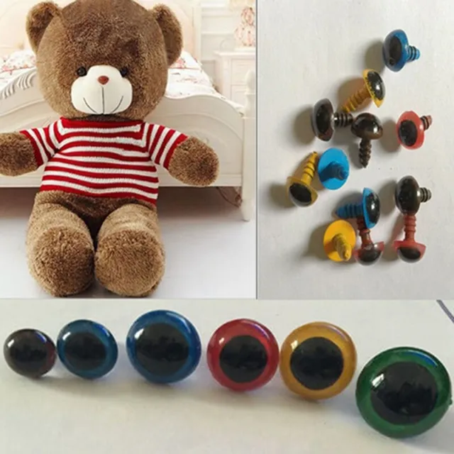 100Pcs Plastic Safety Eyes For Teddy Bear Doll Toy Animal Craft DIY Kit  5-20mm
