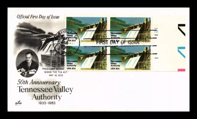 Dr Jim Stamps Us Cover Tennessee Valley Authority Fdc Plate Block Artcraft