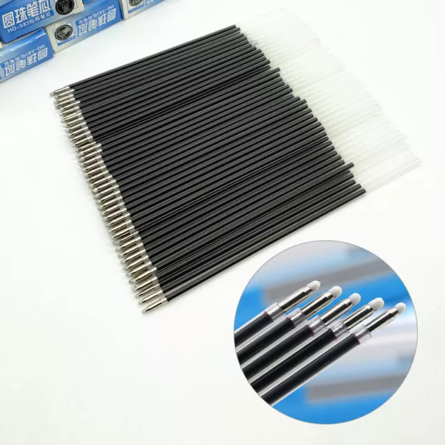 5/25/100Pc Ball Point Ink Pen Refills Replacement Black School Stationery Office 3