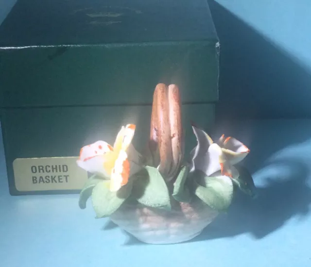 Capodimonte Vintage Porcelain Small Flower Orchid Basket  Old Stock Boxed (X6)