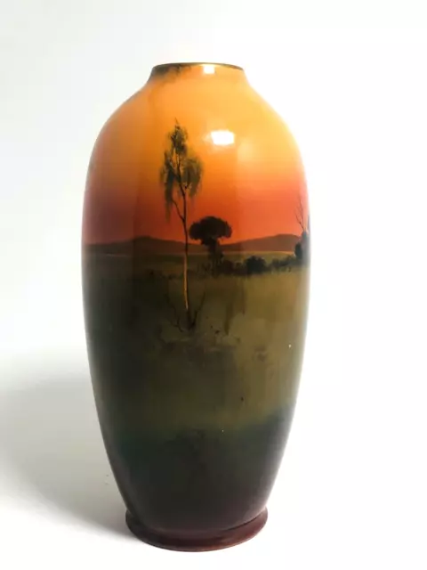 Antique Royal Doulton Vase Hand-Colored Porcelain by H. Morrey England 7.5" 2