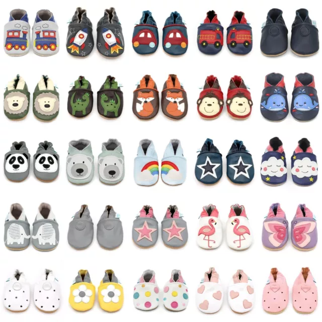 Dotty Fish Soft Sole Leather Baby Shoes Toddler Infant Girls/Boys 0-6mth- 4-5yrs
