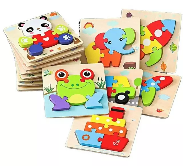 Wooden Jigsaw Puzzle For Toddlers Kids Montessori Early Educational Toys