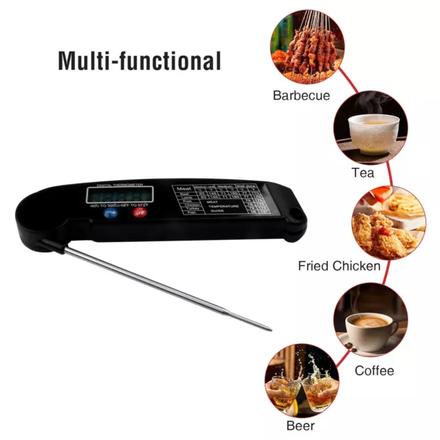 Instant Read Digital Food Thermometer for Grill Cooking BBQ Meat Temperature