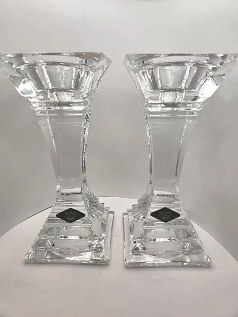 Shannon Crystal Candlesticks Candle Holder 8 inch VTG Elegant Ireland Czech