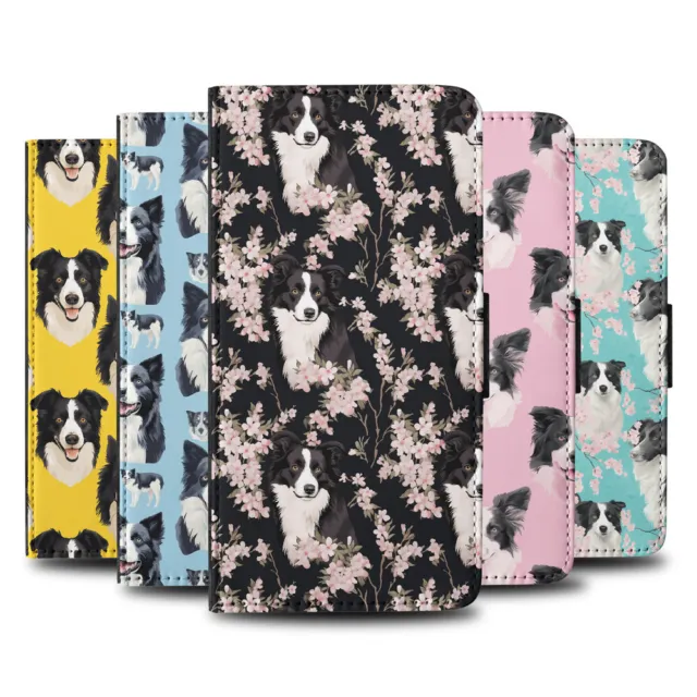 Flip Case For Samsung Galaxy|Cute Border Collie Puppy Dog Canine Pattern #A2