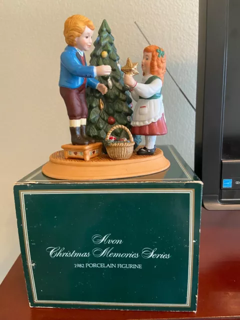 Avon Christmas Memories Series Porcelain Figurine - Keeping Tradition  - 1982