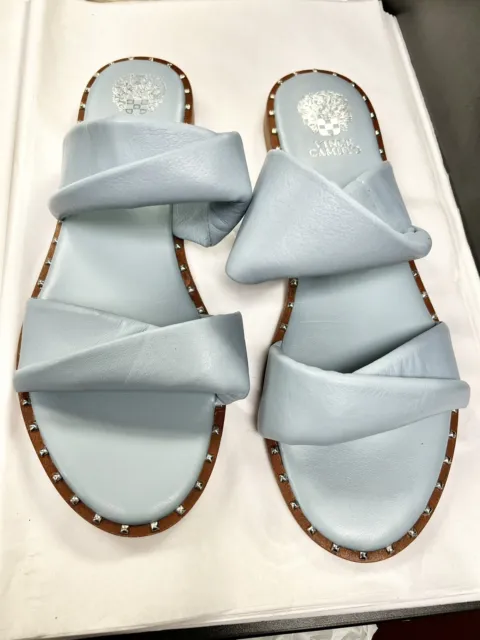 Vince Camuto palennie powder blue woman’s slides sandals sz 10M