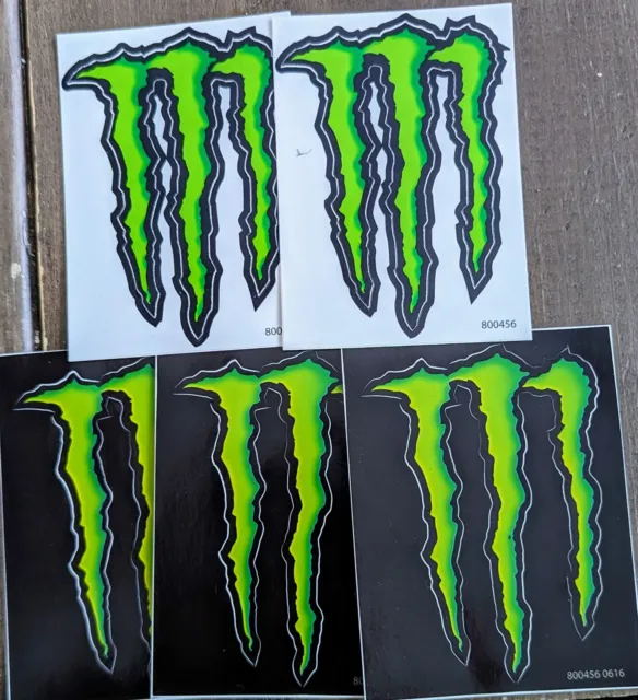 5) MONSTER ENERGY Stickers , Iconic M,NEW! 3 X 4 $5.00 - PicClick