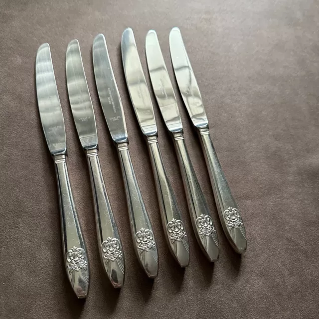 Set Of 6 Vintage Slack & Barlow Sheffield Silver Plate Main Dinner Table Knives