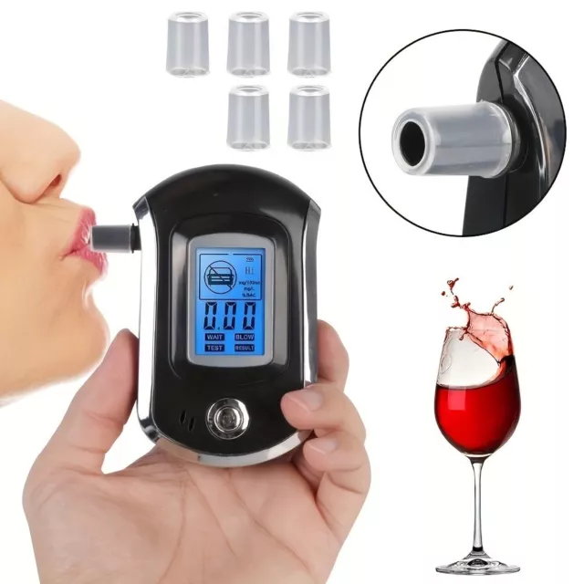 New Digital Breathalyser Mini Professional AT6000 Alcohol Tester