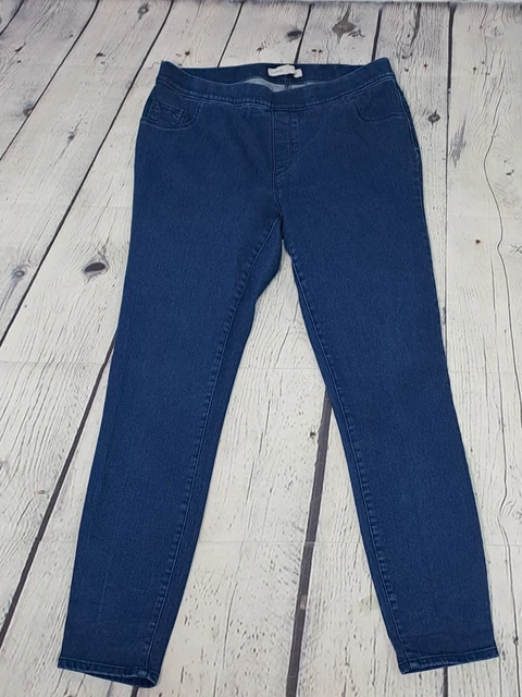 Jeggings denim da donna blu skinny mid rialzata taglia 14 (FN24)