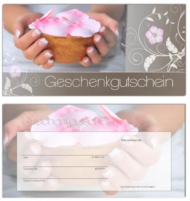 Geschenkgutscheine Gutscheinkarten Fußpflege Nagelstudio  Beauty Kosmetik Nail