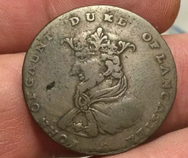 1792 Lancaster Half Penny Duke Of Lancaster John Of Gaunt Condor Copper Token