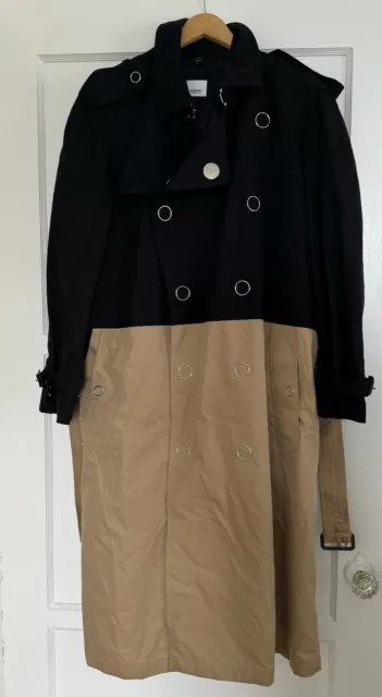 Rare Two toned black and beige Burberry trench coat from 2018 fashion show