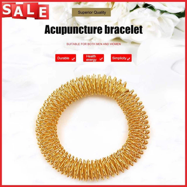 Anelli Massaggio Polso Digitopressione Terapia Dolore Circolazione Cinese (Oro)