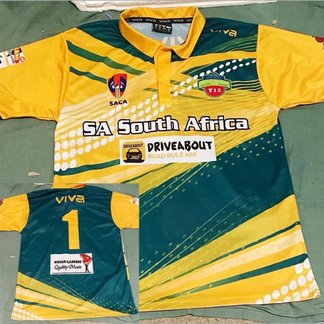 SACA ADELAIDE T12 CRICKET NATIONS CUP Players Cricket Shirt SOUTH AFRICA SA MED