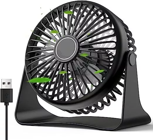 Ventilatore portatile da tavolo USB, con 3 velocità silenzioso, rotazione a 360°