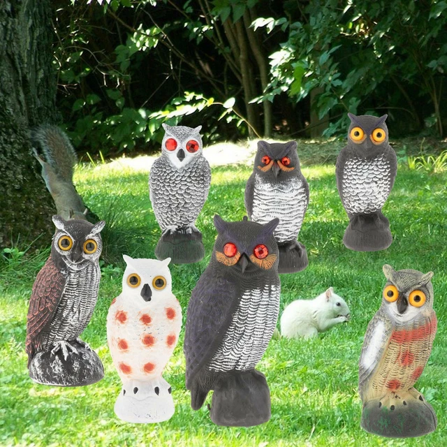 Épouvantail Hibou Rotatif – Pour Effrayer Oiseaux & Pigeons – Résistant Aux Intempéries – Pour Jardin, Potager, Verger - 8