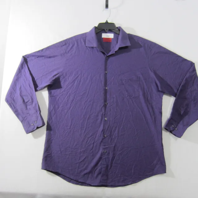 ALFANI SHIRT MENS Extra Large Purple Black Button Up Red Label Pocket ...