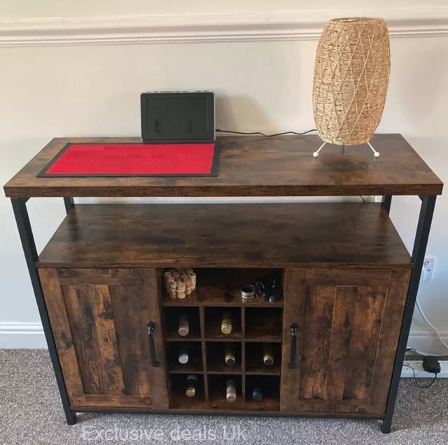 Vintage Industrial Sideboard Cabinet Cupboard Wine Storage Unit Rustic Metal