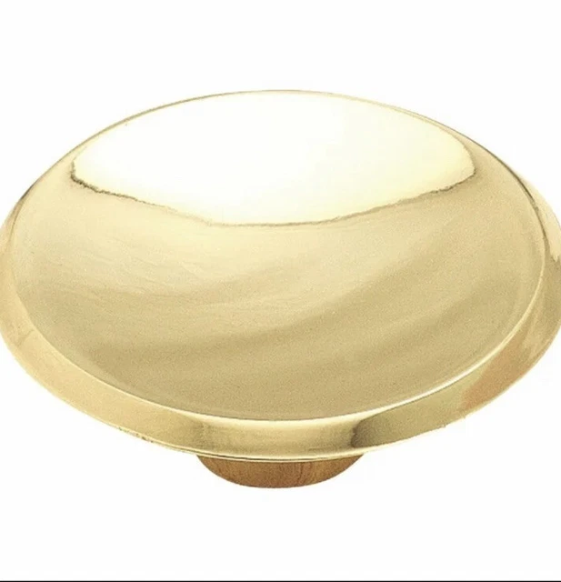 Lot Of 5 Amerock BP3413-3 Basic Modern 1-1/2" Cabinet Knob Polished Brass