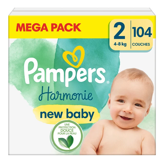 Pampers Bébé Couches Taille 2 (4-8 kg), Baby-Dry, 62 Couches, Jusqu'à 12h  Bien Au Sec et Avec Double-Barrière Anti-Fuites : : Bébé et  Puériculture