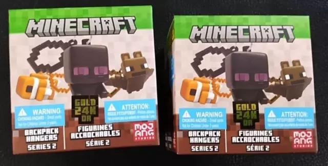 Minecraft Series 2 Mystery Hangers (24K) 2X Brand New In Box UNOPENED