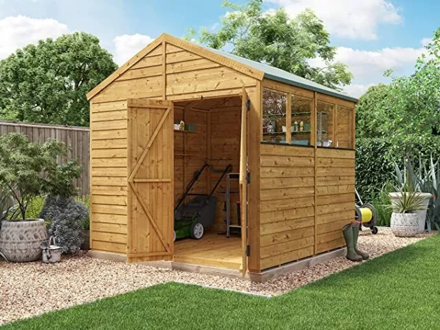 Garden Shed Apex Roof Overlap Outdoor Heavy Duty Wooden Storage 4x6-20x8 Switch