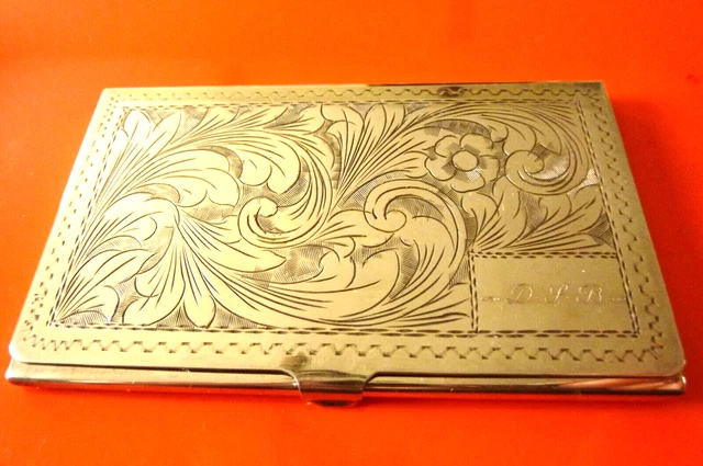 ETUI POUR CARTES de visites en argent massif guilloché & monogrammé EUR 139,00 - PicClick FR