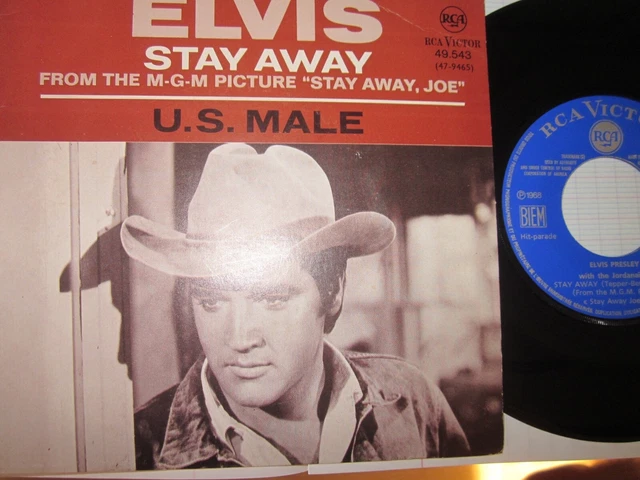 DISQUE VINYL  SP ELVIS PRESLEY  RCA  VICTOR 49.543  avec languette  (3- 68)