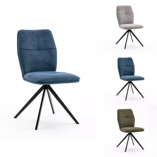 Luna Modern Fabric Dining Chair Padded Seat Metal Leg Kitchen Office Set Of 4