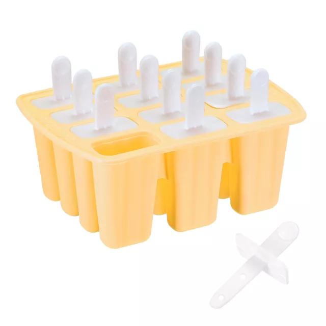 Moldes caseros para helados de silicona 12 piezas, conjunto de moldes para helados - amarillo