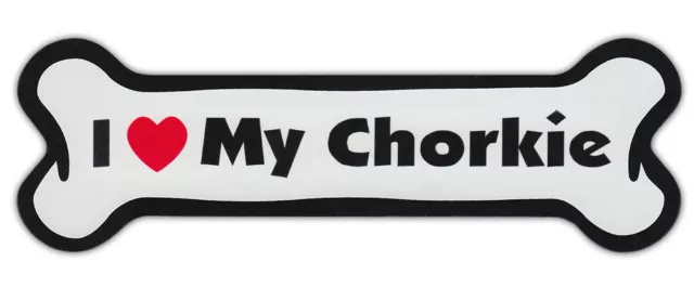 Dog Bone Shaped Car Magnets: I LOVE MY CHORKIE (CHIHUAHUA YORKSHIRE TERRIER)