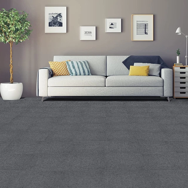 Azulejos autoadhesivos para alfombras, gris humo