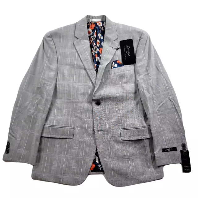 Sean John Glen Plaid Suit Jacket Mens 38S 38 Grey Tan Classic-Fit $360