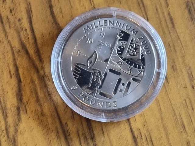 1999 Gibraltar Five Pounds £5 - Titanium proof - Millennium 2000
