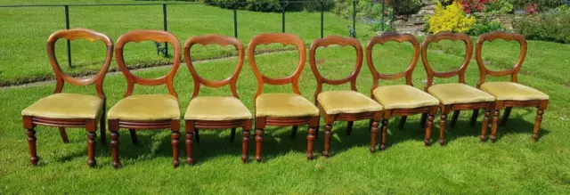 Spoon Back Dining Chairs, Victorian, Mahogany, James Reilly Patent, Set of 8