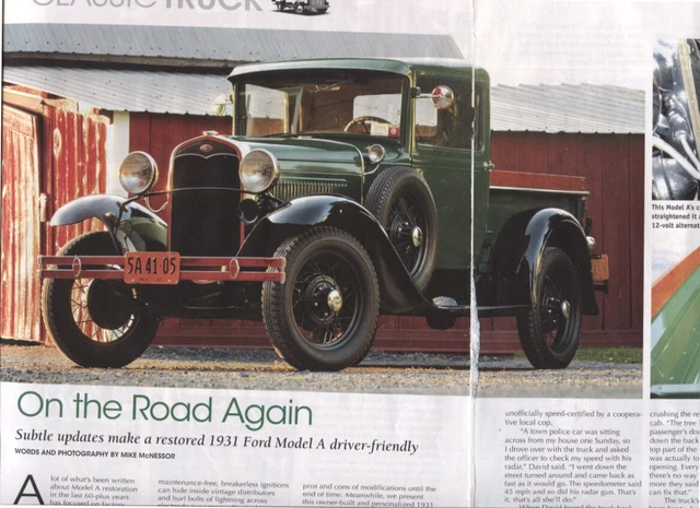 1931 FORD MODEL A PICKUP 5 pg Color Article