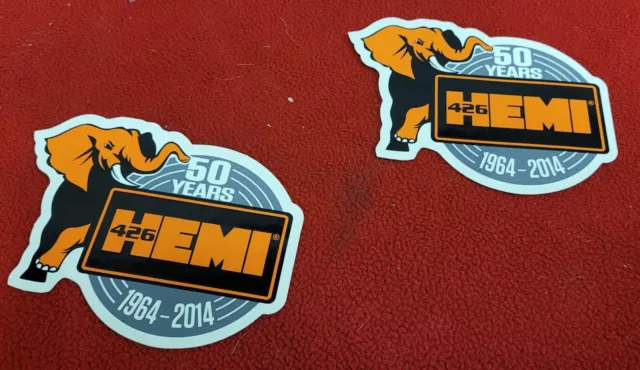 Pair (2) 426 Hemi 50 Years 1964 - 2014 Racing Decals Stickers - Last Set - New!